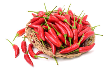 red hot chili peppers on white background