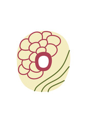 ABC. Latin althabet. Letter O. Floral boho style. Pink color palette. JPEG image.