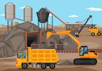 Obraz na płótnie Canvas Landscape of coal mining scene