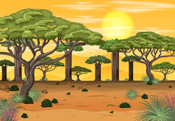 Afrikanische Waldlandschaft bei Sonnenuntergang © blueringmedia