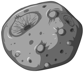 A stone meteorite isolated on white background