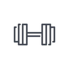 Dumbbell line icon. Gym and sports equipment vector outline sign.