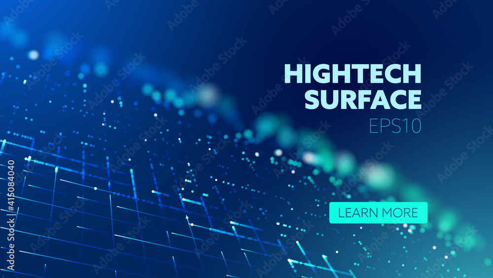 Aufkleber future technology. hightech electronic cloth. particle grid. cloud network. iot ai science