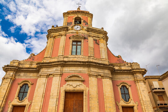 Italy, Sicily, Enna Province, Centuripe. Exterior of Church of the Sacrament, the Chiesa Sacramento.