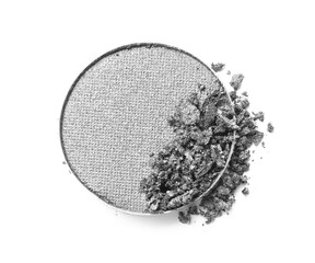 Crushed eyeshadows on white background