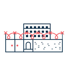 Obraz premium Prison or Protected Area Icon in Line Art
