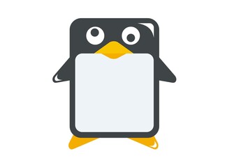 Simple flat illustration of a penguin.