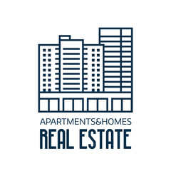 Obraz premium Real Estate Agency Logo in Line Art