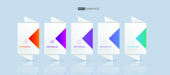 Infographic vector illustration Thin Line Connection on  theme chart origami paper color info-graphic template for diagram presentation chart and business concept with element options
