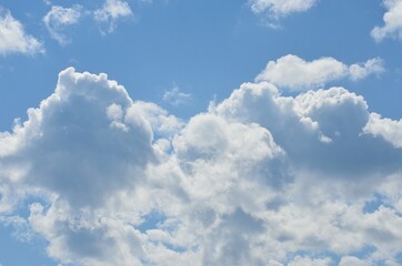 Fototapeta na wymiar white cloud shapes on blue summer sky