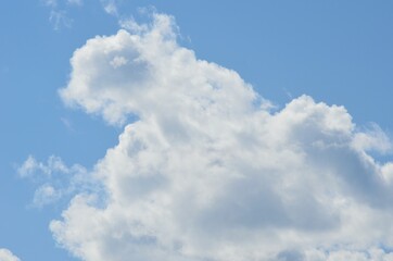 Naklejka na ściany i meble white cloud shapes on blue summer sky