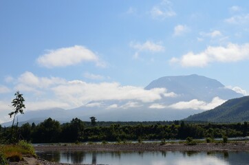 clean river stream with mountain landscape in Norway