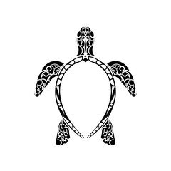 Tribal Polynesian turtle pattern. Maori and Polynesian culture pattern. Isolated. Vector illustration.