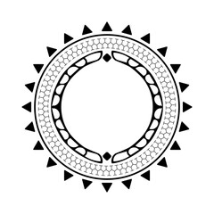 Polynesian Hawaiian mandala tattoo style vector design. Tribal round boho pattern inspired by traditional geometric art. Vector.