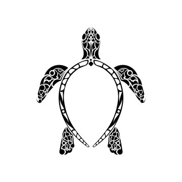 Tribal Polynesian turtle pattern. Maori and Polynesian culture pattern. Isolated. Vector illustration.