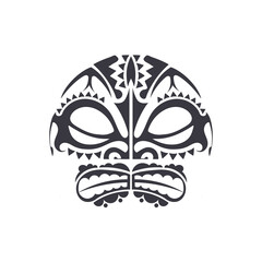 Ancient Mask Illustration Logo design vector template. Isolated. Vector
