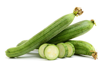 fresh loofah on the white background 