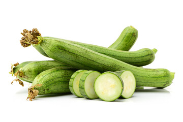 fresh loofah on the white background 