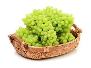 green grapes on white background