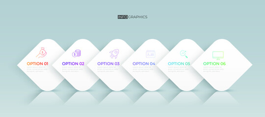 Business design arrow template Timeline business planning process with options, steps. Vector illustration. use for presentation and web design organization with Gradient colors