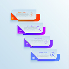 
Partition color gradient chart origami paper color info-graphic template for diagram presentation chart and business concept with  element options