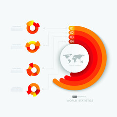 elements  
Partition color gradient chart origami paper color info-graphic template for diagram presentation chart and business concept with  element options