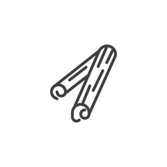 Cinnamon sticks line icon. linear style sign for mobile concept and web design. Cinnamon spice outline vector icon. Symbol, logo illustration. Vector graphics