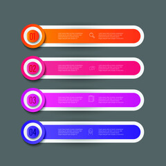 Obraz premium design template for infographics Partition color gradient chart origami paper color info-graphic template for diagram presentation chart and business concept with element options