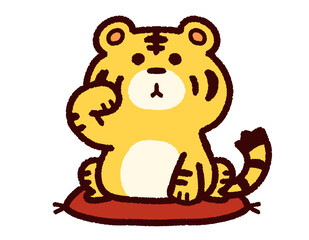 招き猫風の寅　2022年の干支