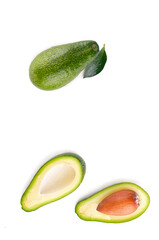 avocado, clipping path, isolated on white background full depth of field .
