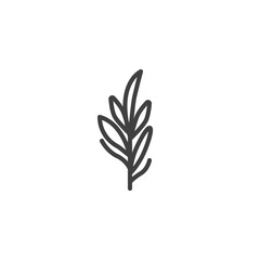 Rosemary spice line icon. linear style sign for mobile concept and web design. Rosemary herb branch outline vector icon. Symbol, logo illustration. Vector graphics