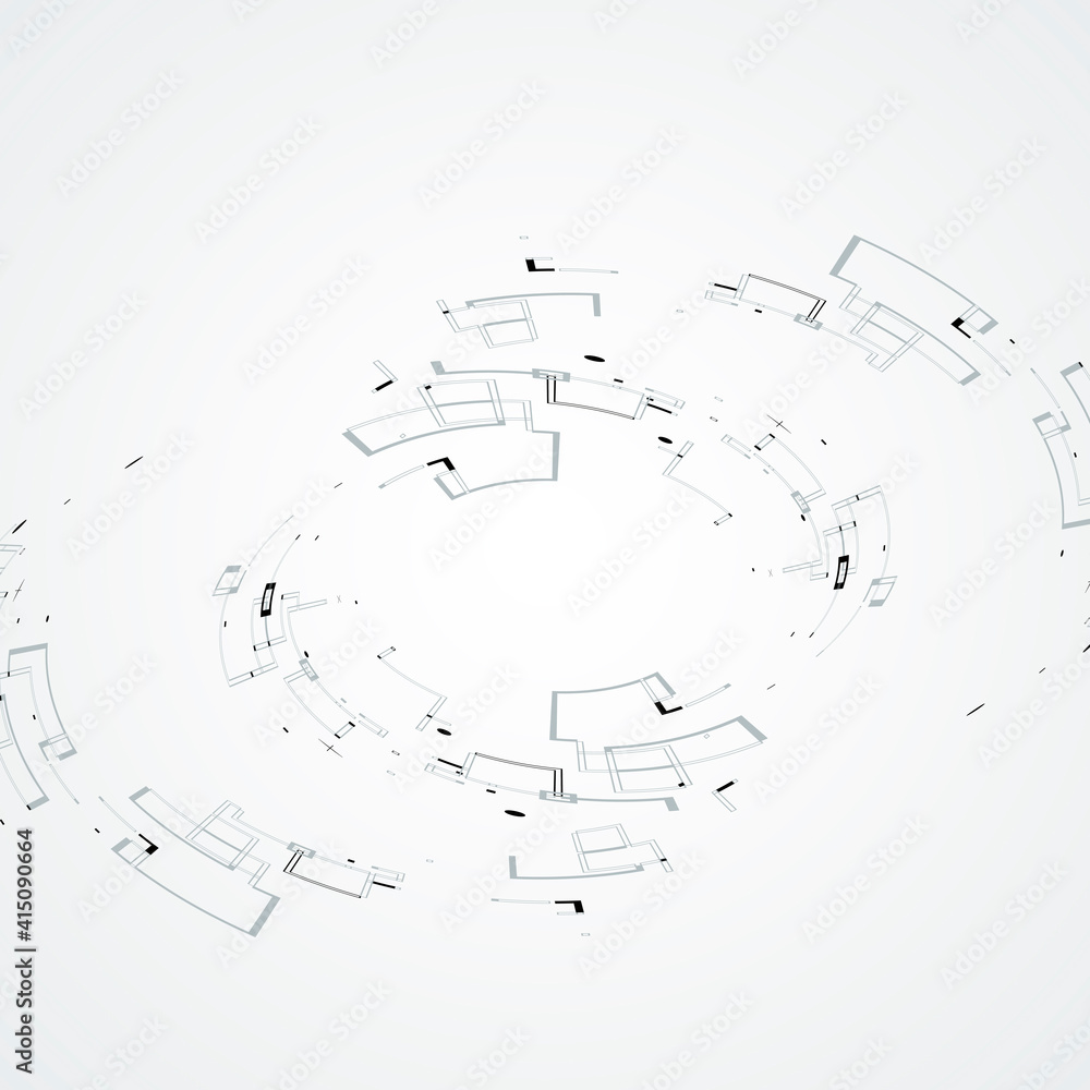 Leinwandbilder abstract technology circles. connect rounded shapes. vector communication background