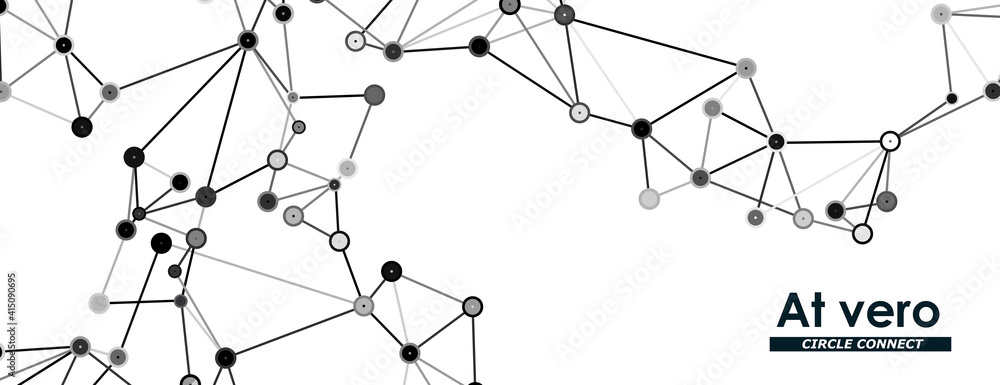 Poster Modern illustration with social connect on white background for concept design. Global network connection. Web connection concept