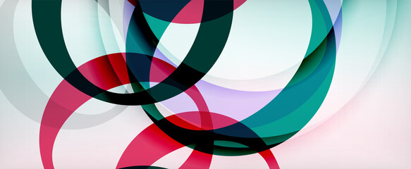 Obraz premium Ring geometric shapes, o letter repetition wallpaper. Abstract background for business or technology presentations, internet posters or web brochure covers