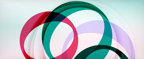 Ring geometric shapes, o letter repetition wallpaper. Abstract background for business or technology presentations, internet posters or web brochure covers