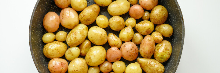 Roasted potatoes in the skin. banner