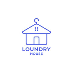 Simple and minimalist line art house and hanger logo