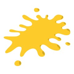 Yellow blot icon. Isometric illustration of yellow blot vector icon for web