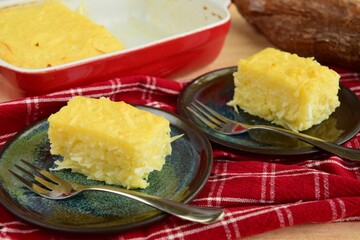Cassava Coconut Cake. Asian Dessert. Gluten Free Cake