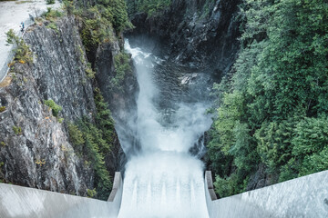 Top View of Cleveland Dam in North Vancouver, Canada