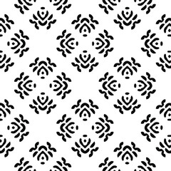 Geometric vector pattern with triangular elements. Seamless abstract ornament for wallpapers and backgrounds. Black and white colors.