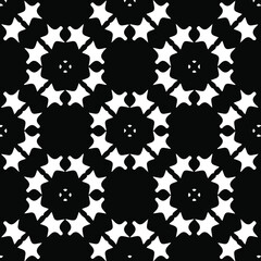 Geometric vector pattern with triangular elements. Seamless abstract ornament for wallpapers and backgrounds. Black and white colors.