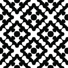 Geometric vector pattern with triangular elements. Seamless abstract ornament for wallpapers and backgrounds. Black and white colors.