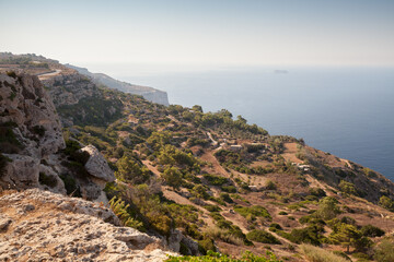 Fototapeta na wymiar Dingli Cliffs. Coastal landscape of Malta