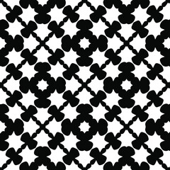 Geometric vector pattern with triangular elements. Seamless abstract ornament for wallpapers and backgrounds. Black and white colors.
