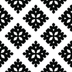 Geometric vector pattern with triangular elements. Seamless abstract ornament for wallpapers and backgrounds. Black and white colors.