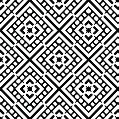 Geometric vector pattern with triangular elements. Seamless abstract ornament for wallpapers and backgrounds. Black and white colors.