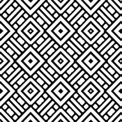 Geometric vector pattern with triangular elements. Seamless abstract ornament for wallpapers and backgrounds. Black and white colors.