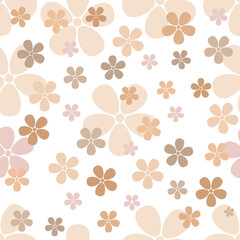 Fototapeta na wymiar Seamless Floral Pattern of skintones flowers vector illustration. Plant background for fashion, wallpapers, print.