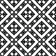 Geometric vector pattern with triangular elements. Seamless abstract ornament for wallpapers and backgrounds. Black and white colors.